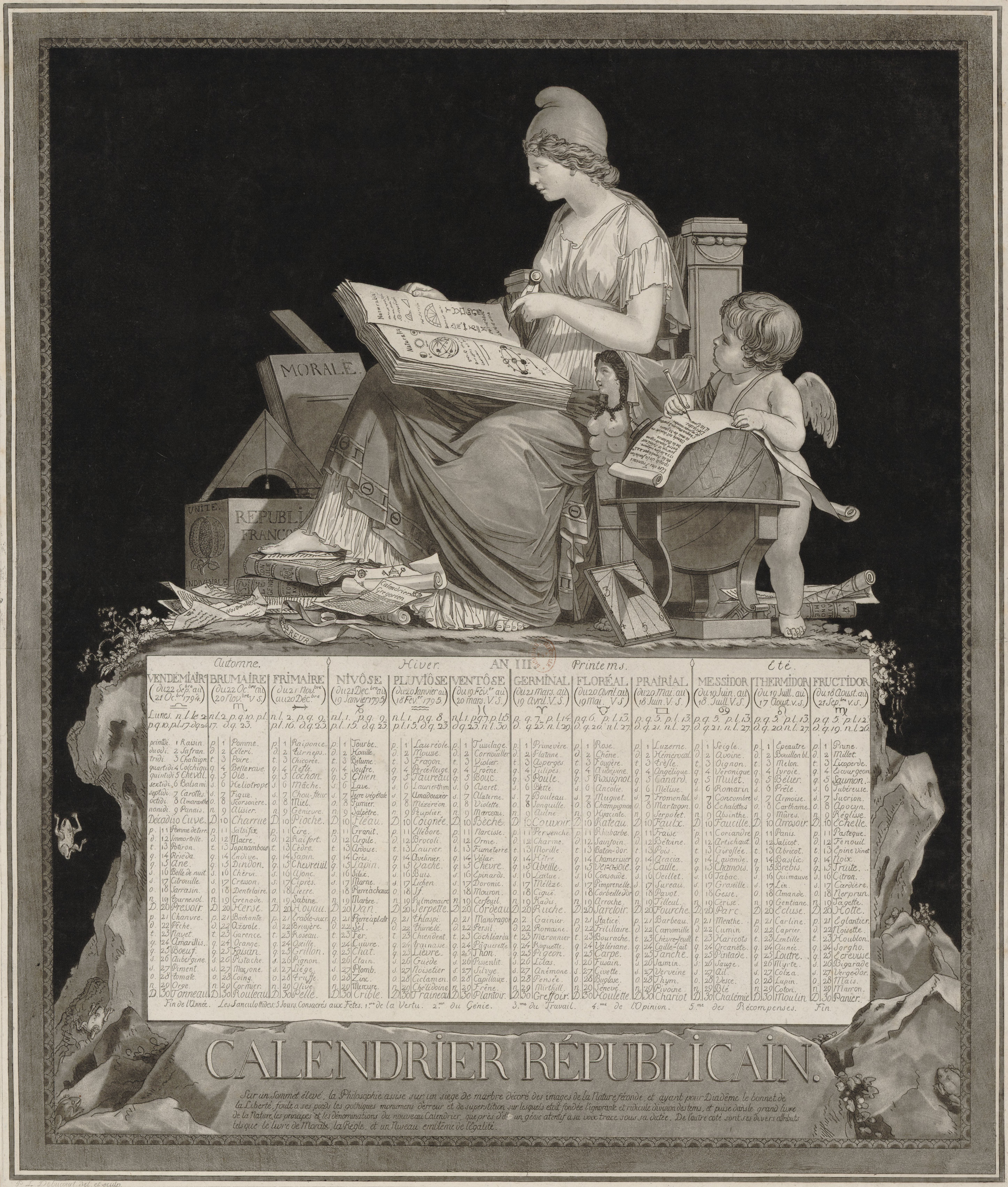 Calendrier républicain illustré par Debucourt